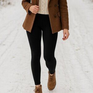 Felina M High-Waist Velvety Soft 7/8 Leggings Tummy Control Stretch Pants Black